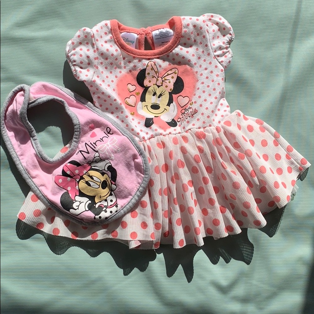 Disney Minnie onesie tutu and bib